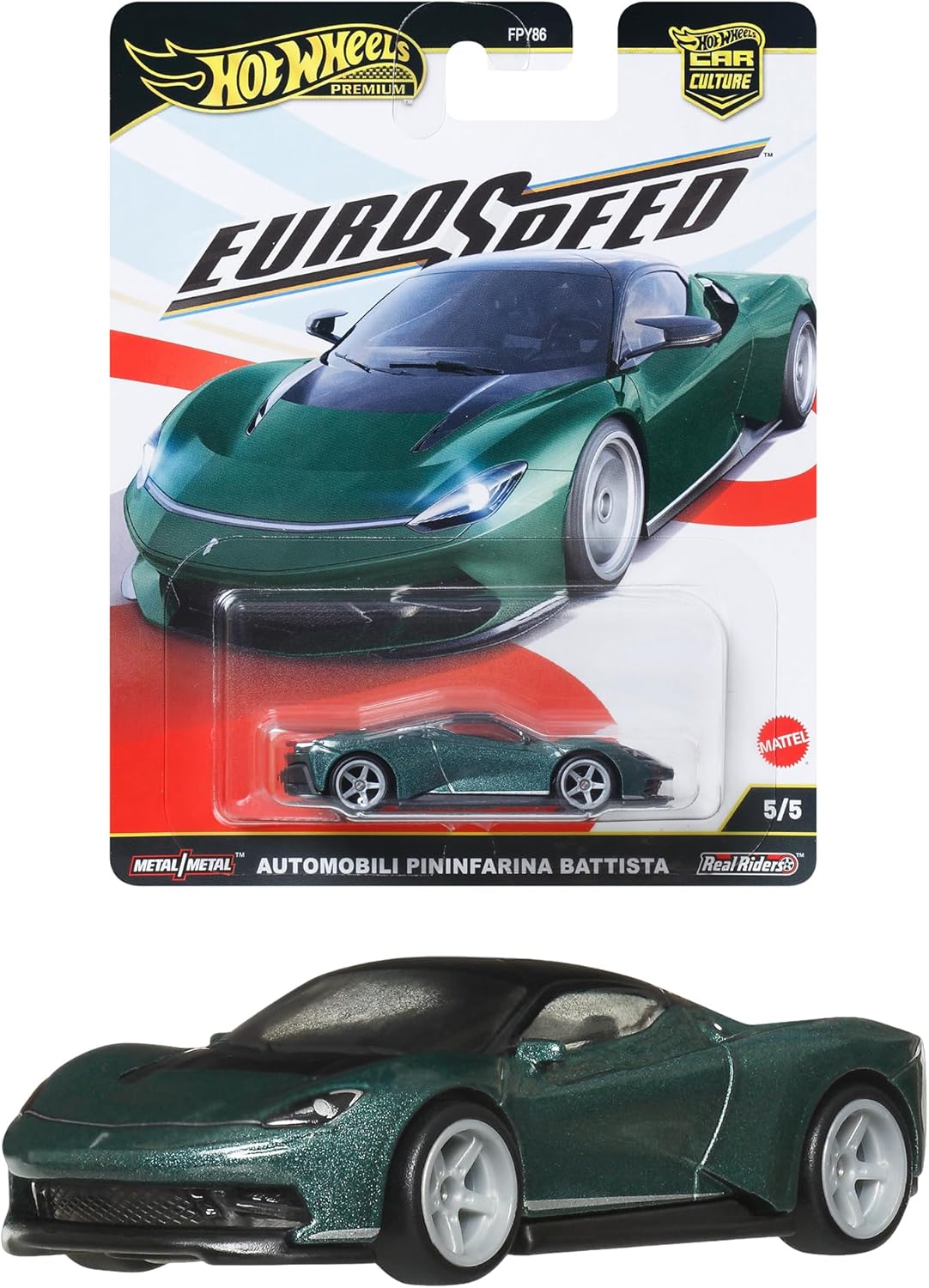 Hot Wheels | Car Culture Euro Speed 5/5 Automobili Pininfarina Battista dunkelgrün