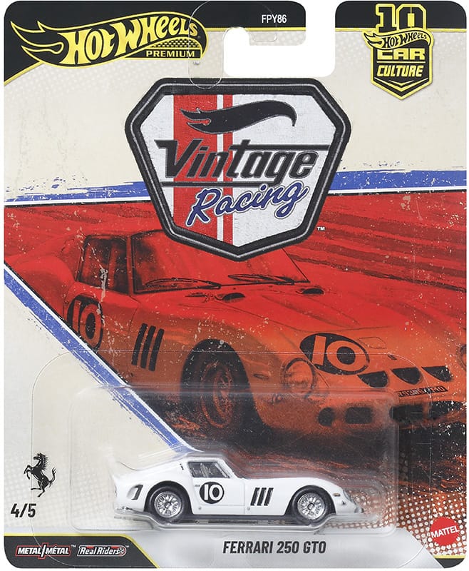 Hot Wheels | Premium Car Culture VINTAGE RACING 4/5 Ferrari 250 GTO weiß #10