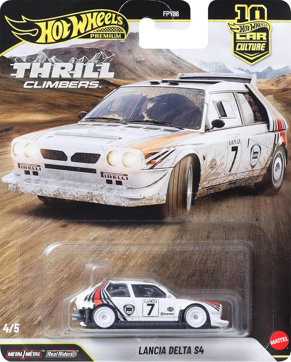 Hot Wheels | Premium Car Culture THRILL CLIMBERS 4/5 Lancia Delta S4 weiß