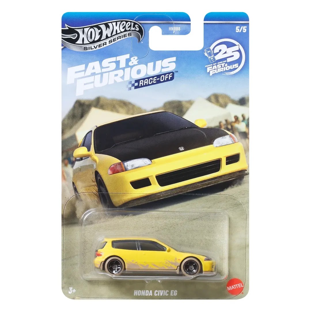 Hot Wheels | Basic Premium Silver Series Fast & Furious RACE-OFF 5/5 Honda Civic EG gelb/schwarz