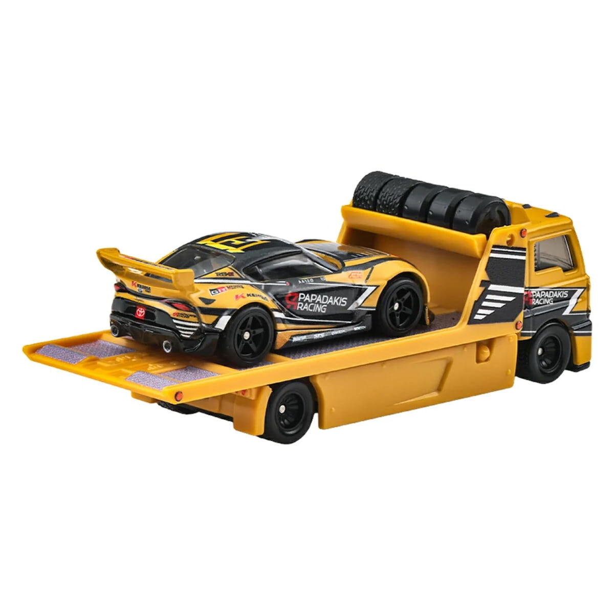Hot Wheels | Car Culture Team Transport #86 ‘20 Toyota GR Supra & Fleet Street PAPADAKIS RACING yellow/black