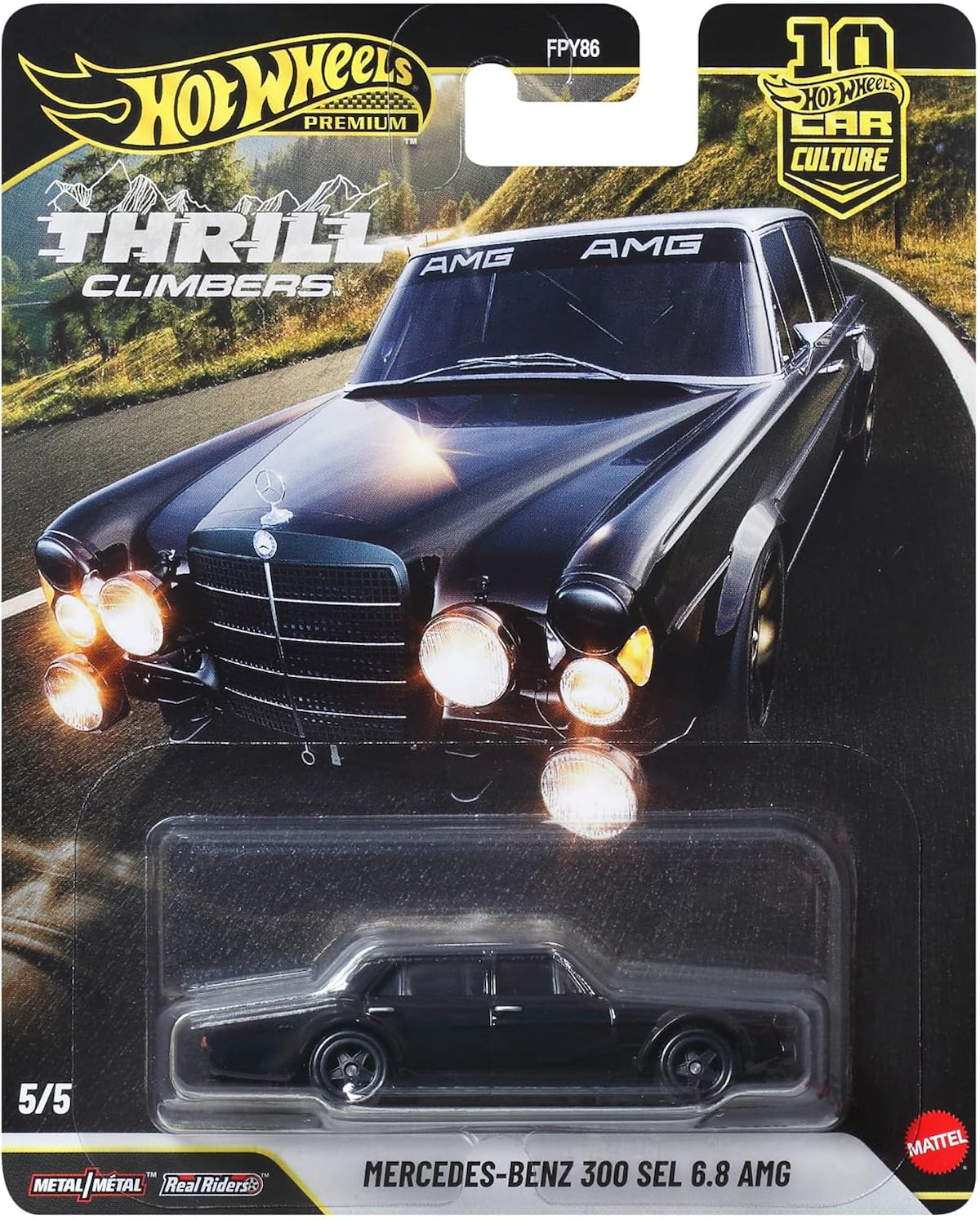 Hot Wheels | Premium Car Culture THRILL CLIMBERS 5/5 Mercedes-Benz 300 SEL 6.8 AMG schwarz