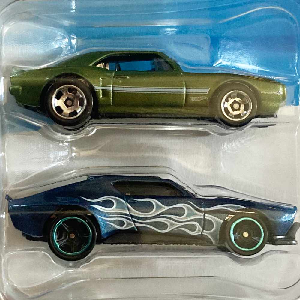 Hot Wheels | 2-Pack '67 Pontiac Firebird Green Metalflake & Muscle Bound blaumetallic