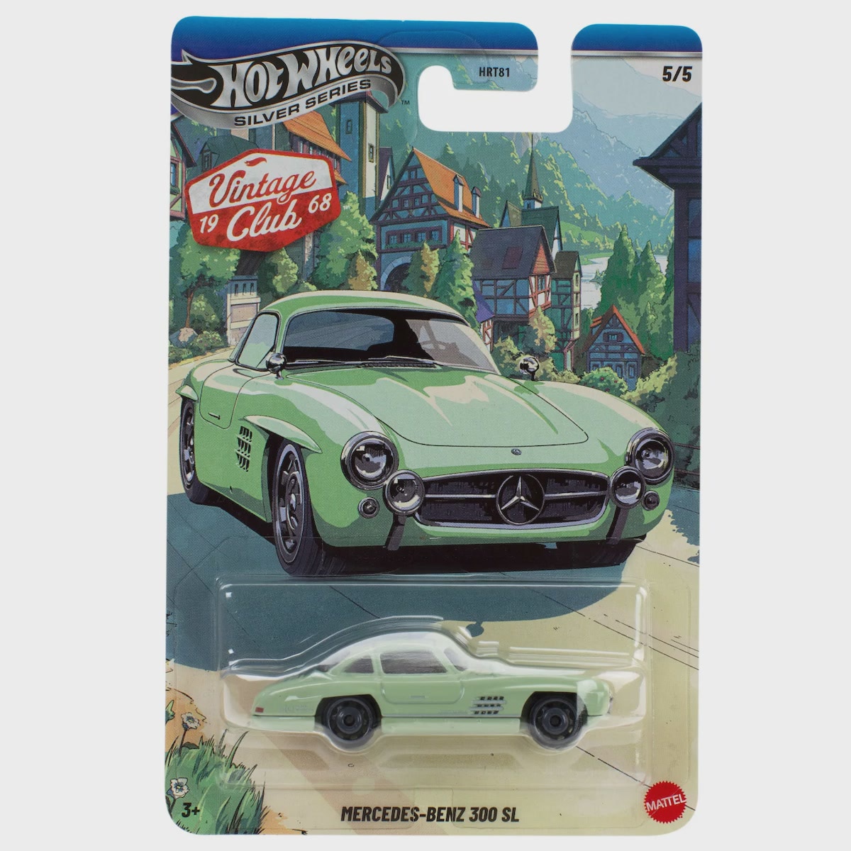 Hot Wheels | Basic Premium Silver Series VINTAGE CLUB 3 5/5 Mercedes-Benz 300 SL pastellgrün