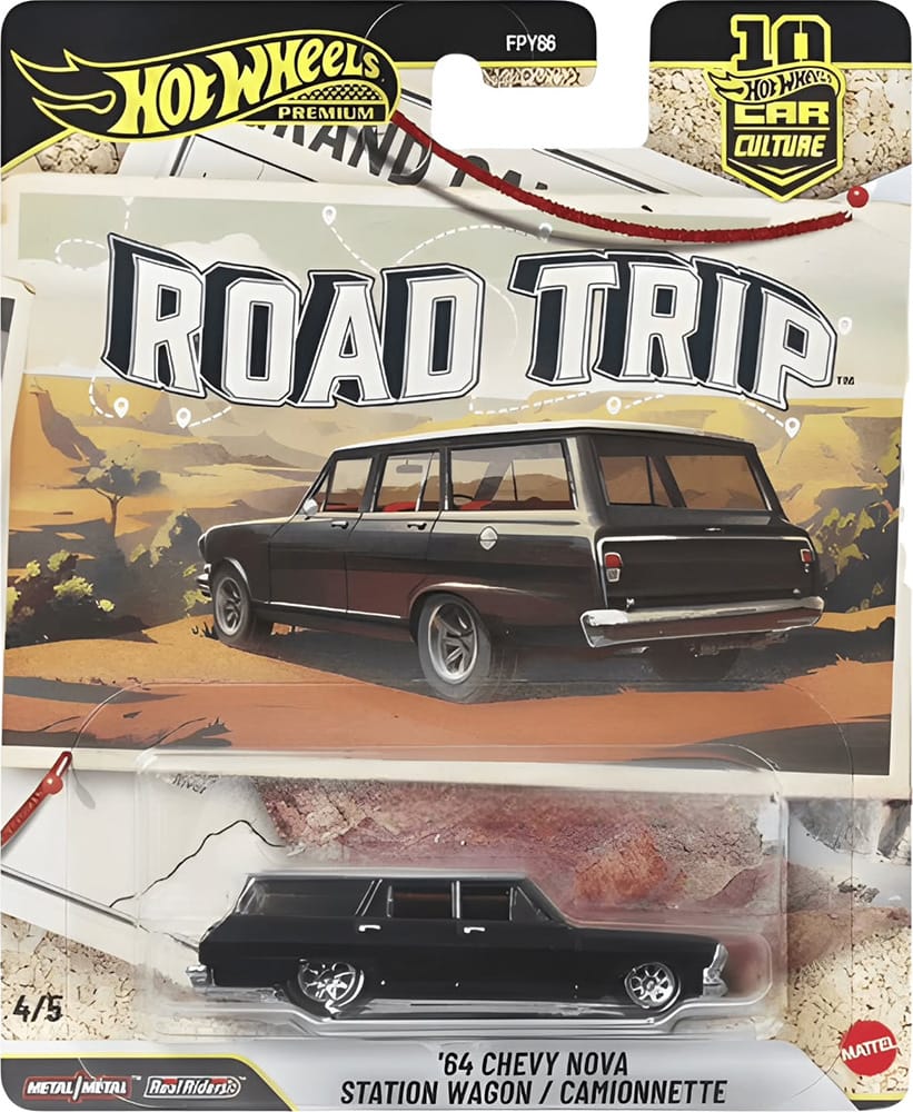 Hot Wheels | Premium Car Culture ROAD TRIP 4/5 ‘64 Chevy Nova Station Wagon schwarz