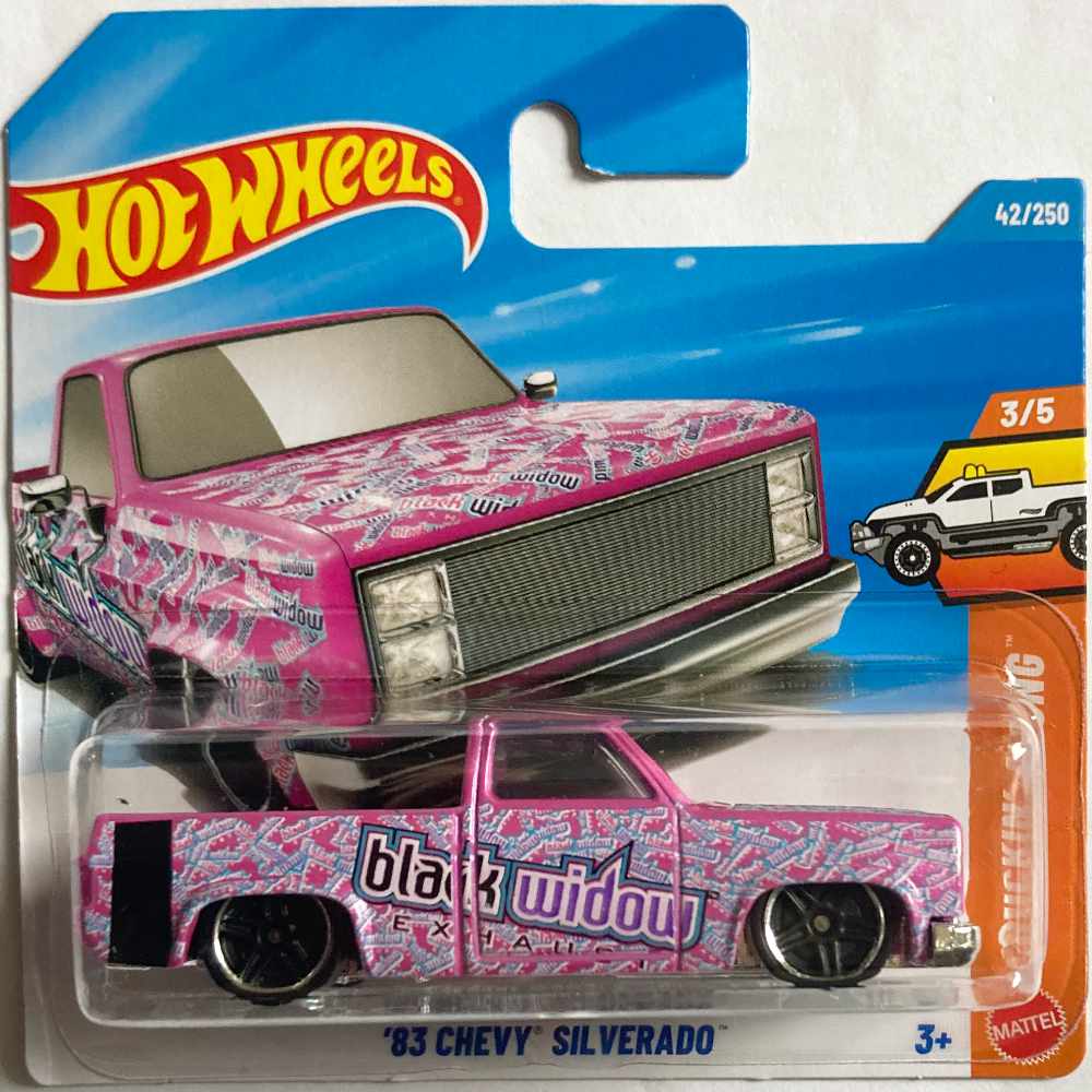 Hot Wheels | ‘83 Chevy Silverado BLACK WIDOW pink