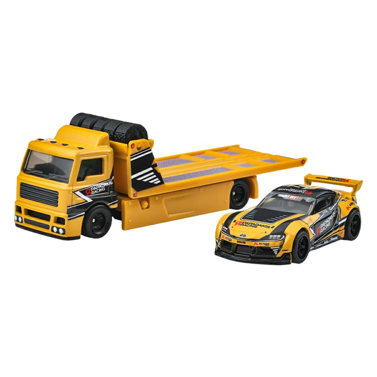 Hot Wheels | Car Culture Team Transport #86 ‘20 Toyota GR Supra & Fleet Street PAPADAKIS RACING yellow/black