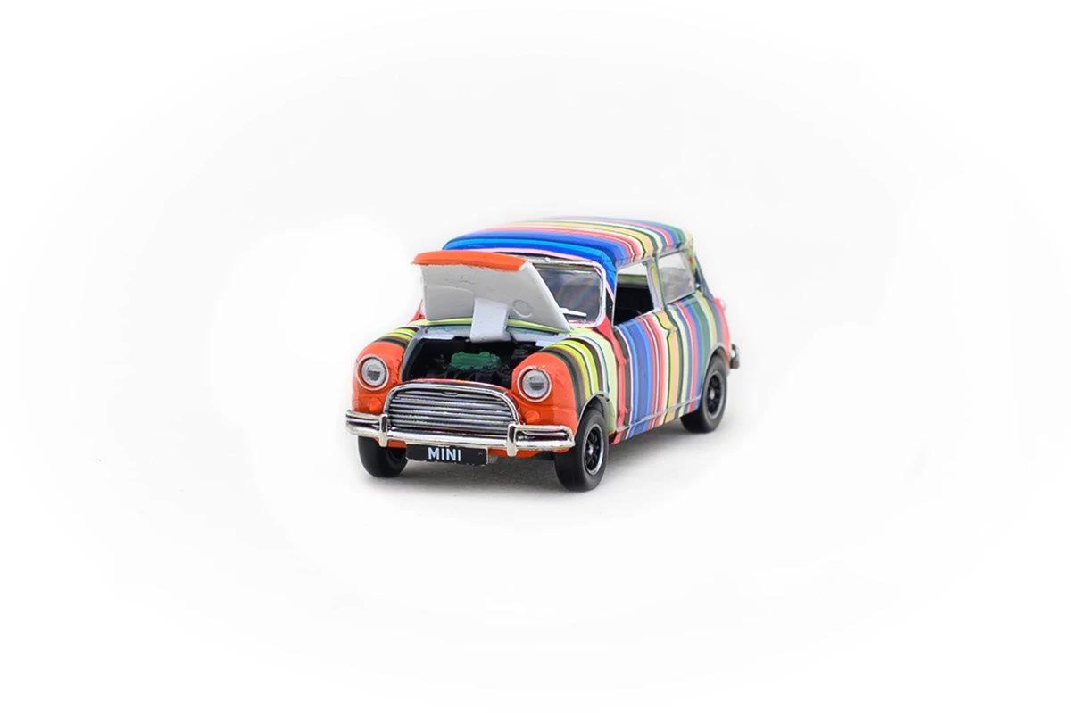 TINY Diecast | Mini Cooper Art Car Coloured Stripes