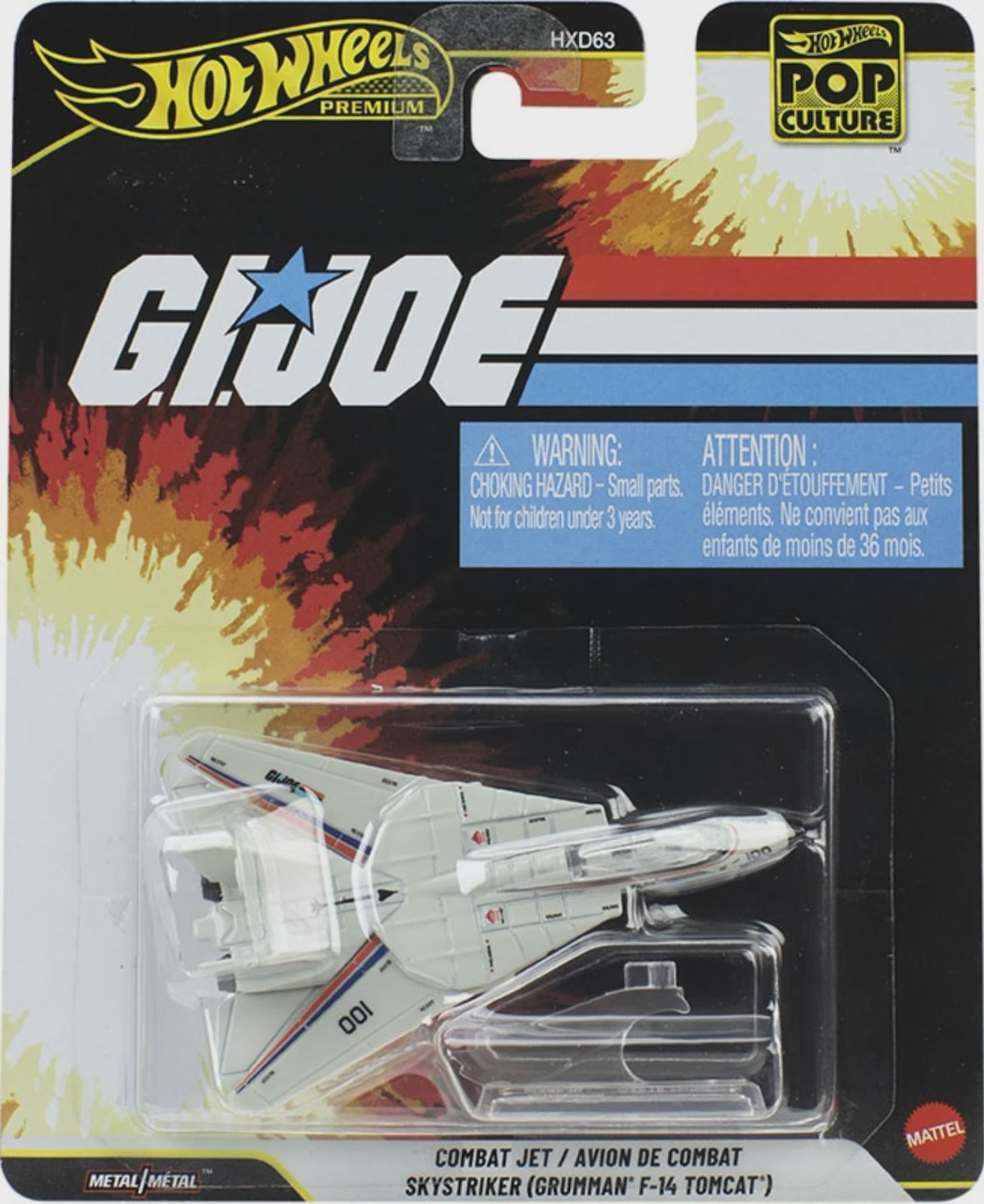 Hot Wheels | Premium Pop Culture Combat Jet Skystriker (Gruman F-14 Tomcat) G.I.JOE weiß