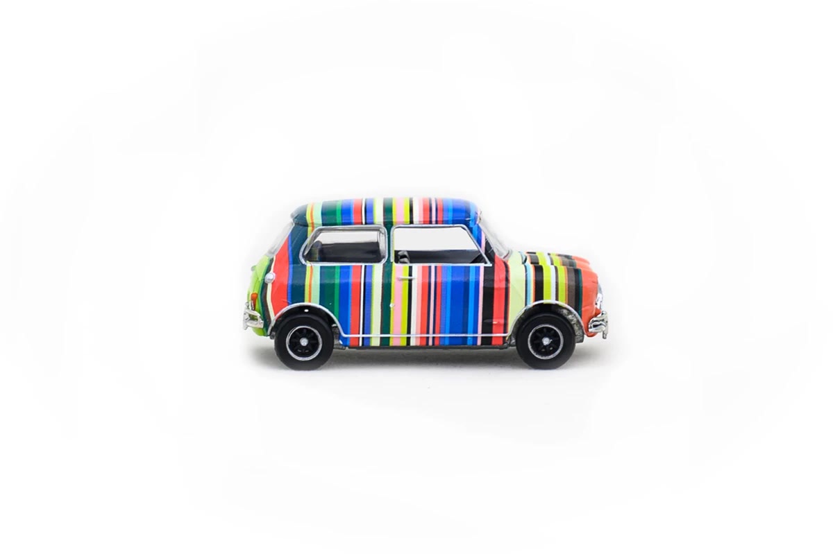 TINY Diecast | Mini Cooper Art Car Coloured Stripes