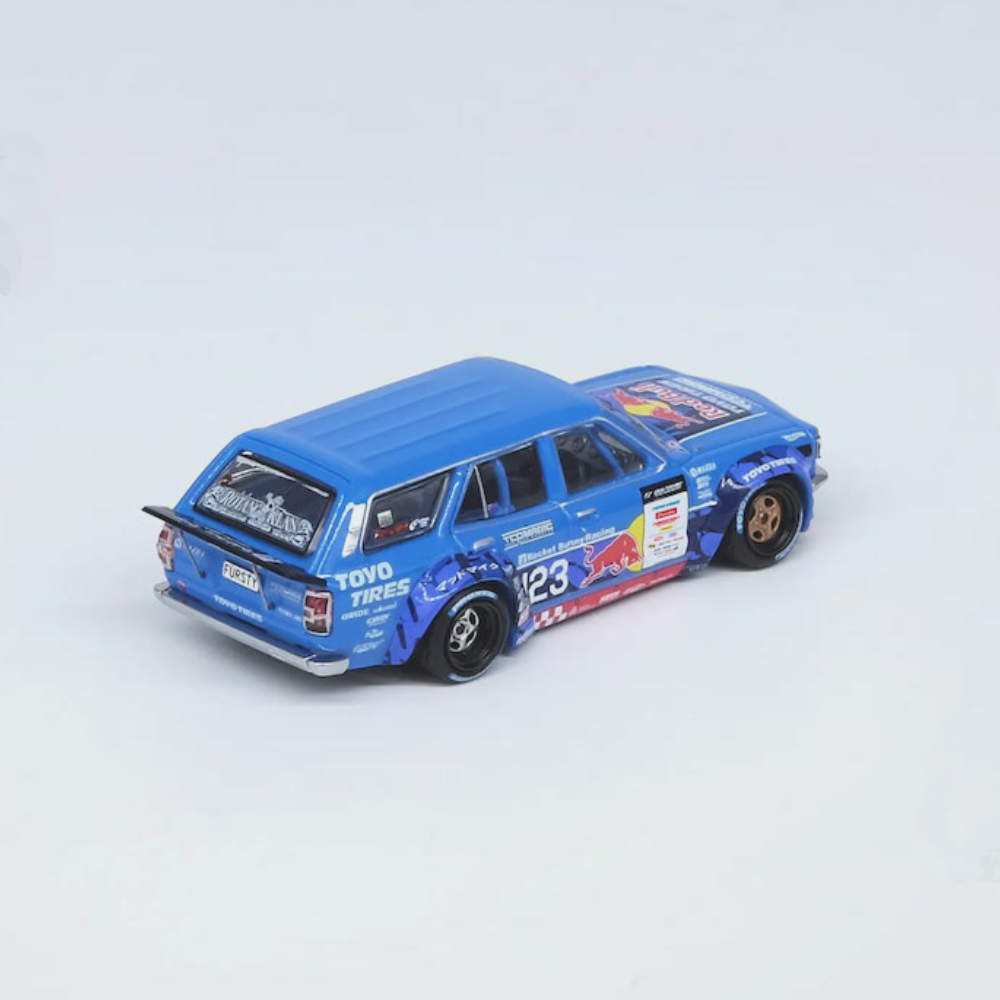 INNO64 Models | 1976 Mazda RX3 Mad Mike Station Wagon D1GP Serie 2024 blau
