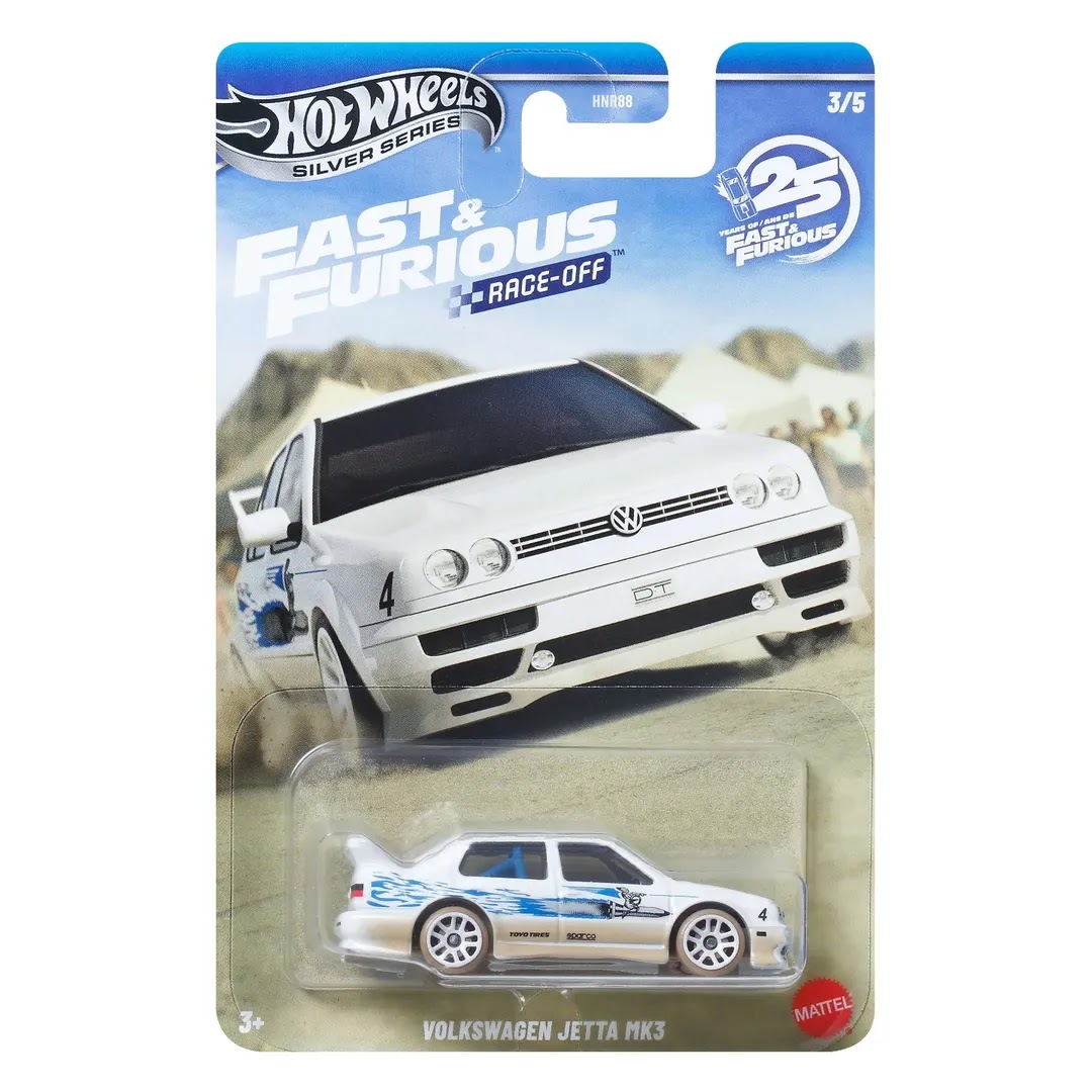 Hot Wheels | Basic Premium Silver Series Fast & Furious RACE-OFF 3/5 Volkswagen Jetta MK3 weiß