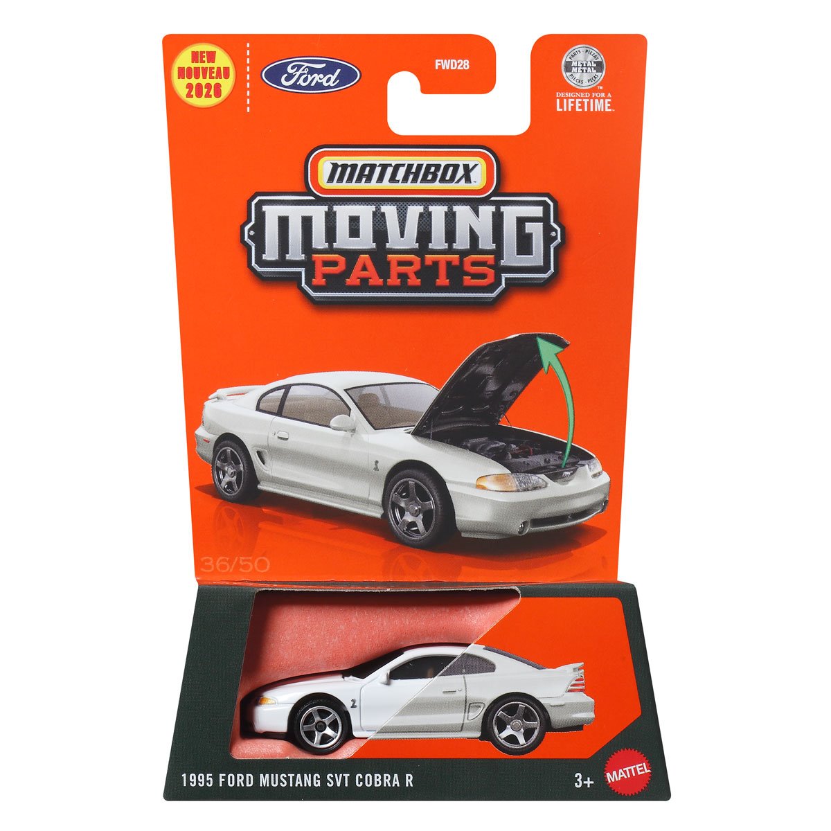 Matchbox | Moving Parts 36/50 1995 Ford Mustang SVT Cobra R weiß