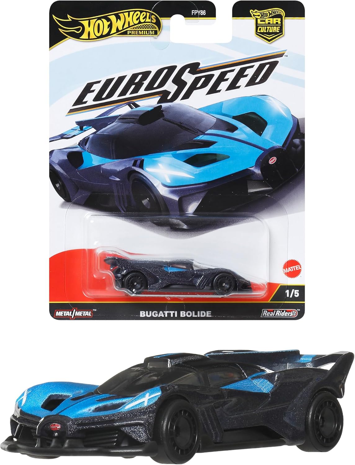 Hot Wheels | Car Culture Euro Speed 1/5 Bugatti Bolide hellblau/schwarz