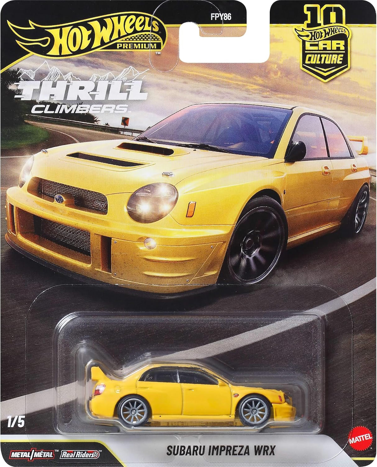 Hot Wheels | Premium Car Culture THRILL CLIMBERS 1/5 Subaru Impreza WRX gelb
