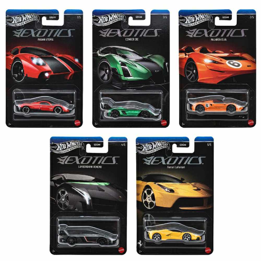 Hot Wheels | Basic Premium Silver Series EXOTICS Set Nr. 1 bis 5