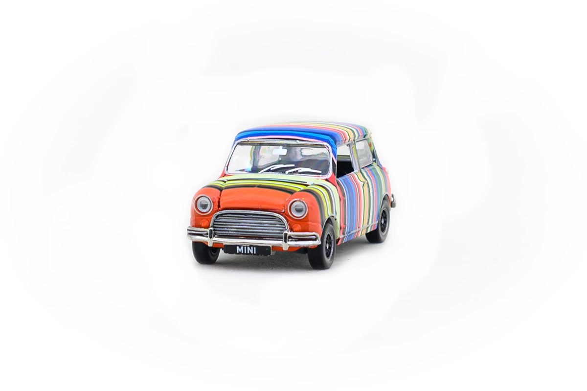 TINY Diecast | Mini Cooper Art Car Coloured Stripes