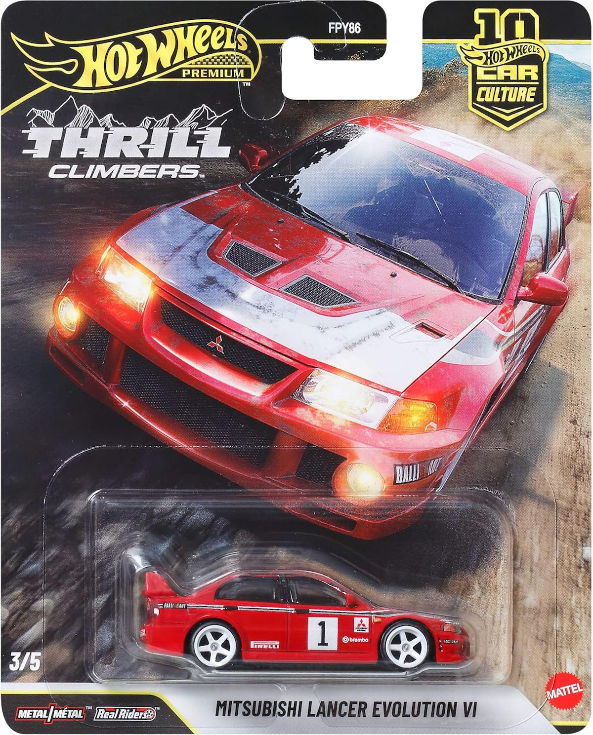 Hot Wheels | Premium Car Culture THRILL CLIMBERS 3/5 Mitsubishi Lancer Evolution VI rot