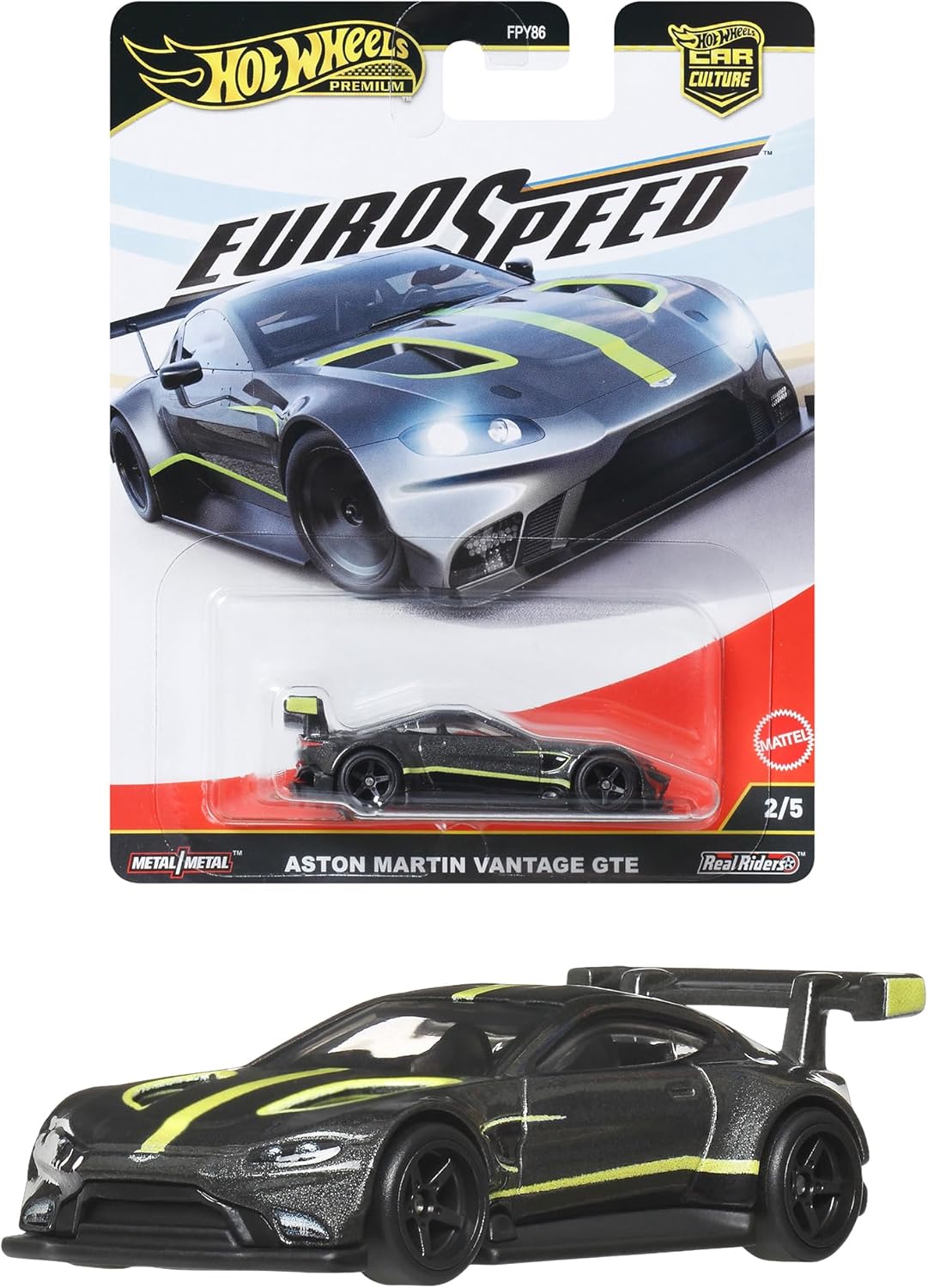 Hot Wheels | Car Culture Euro Speed 2/5 Aston Martin Vantage GTE schwarz