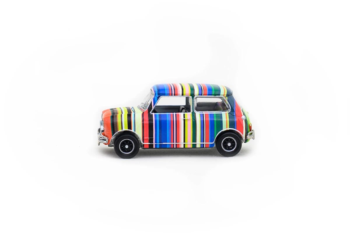TINY Diecast | Mini Cooper Art Car Coloured Stripes