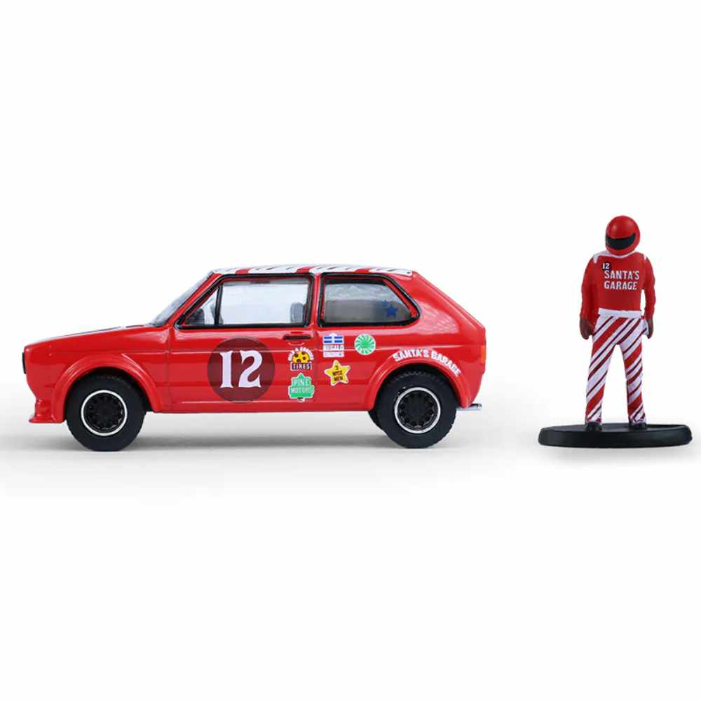 Greenlight | 1975 Volkswagen Golf GTI Widebody red with Race Car Figure