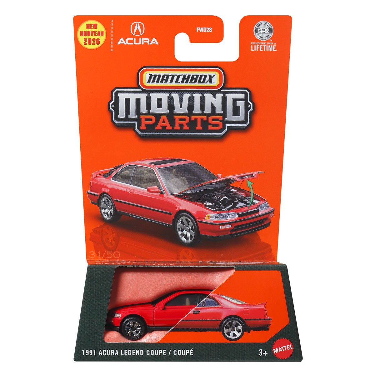 Matchbox | Moving Parts 31/50 1991 Acura Legend Coupe rot