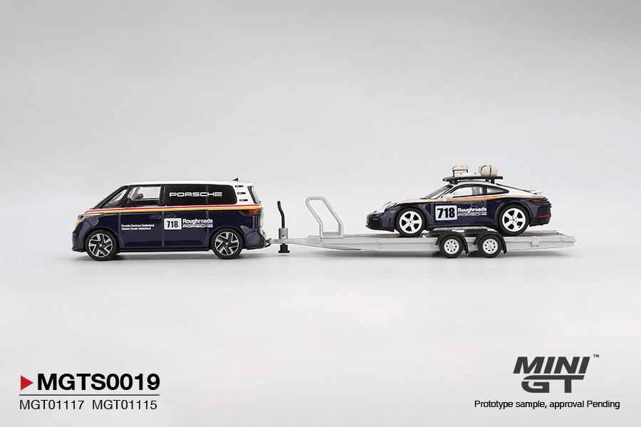Mini GT | Porsche 911 Dakar #718 & Volkswagen ID. Buzz Porsche Centrum Gelderland Roughroads Set