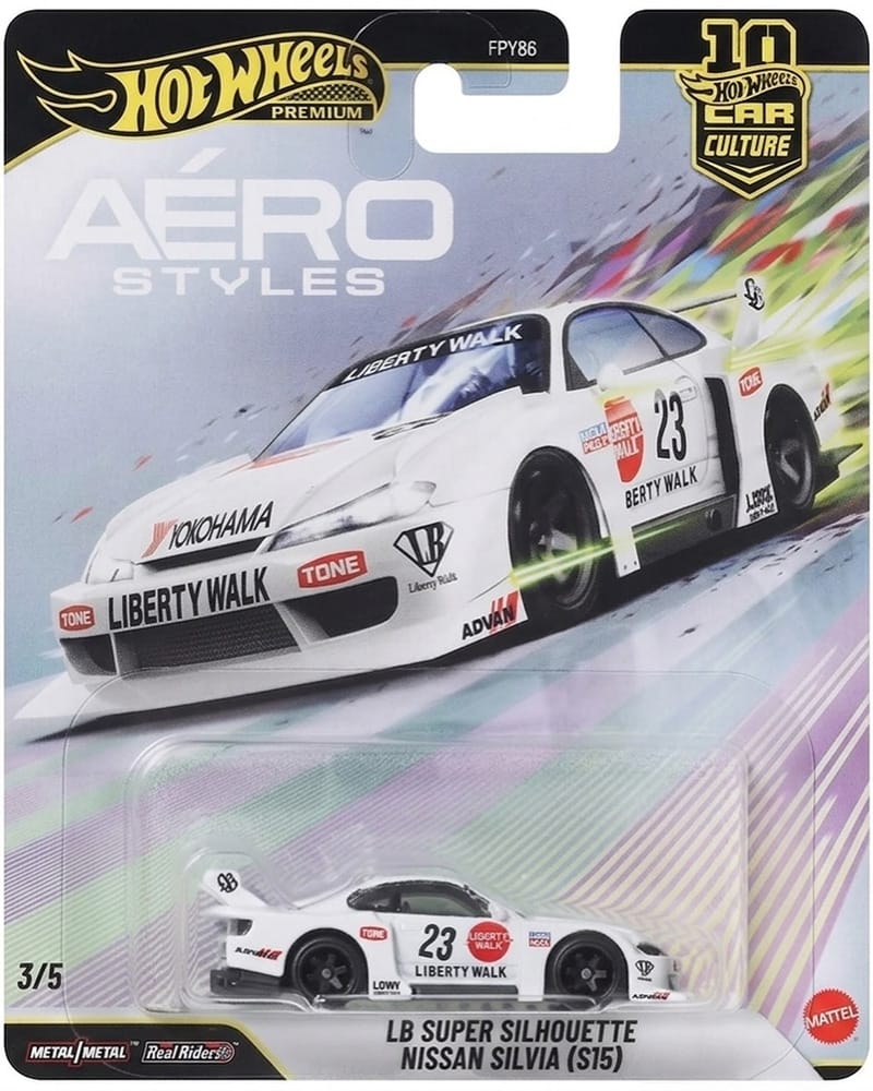 Hot Wheels | Premium Car Culture AÉRO STYLES 3/5 LB Super Silhouette Nissan Silvia (S15) weiß